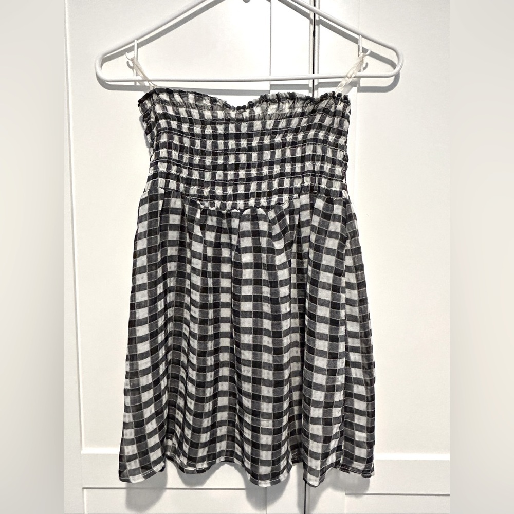 NWOT American Rag Strapless Gingham Plaid Sheer Tube Top
